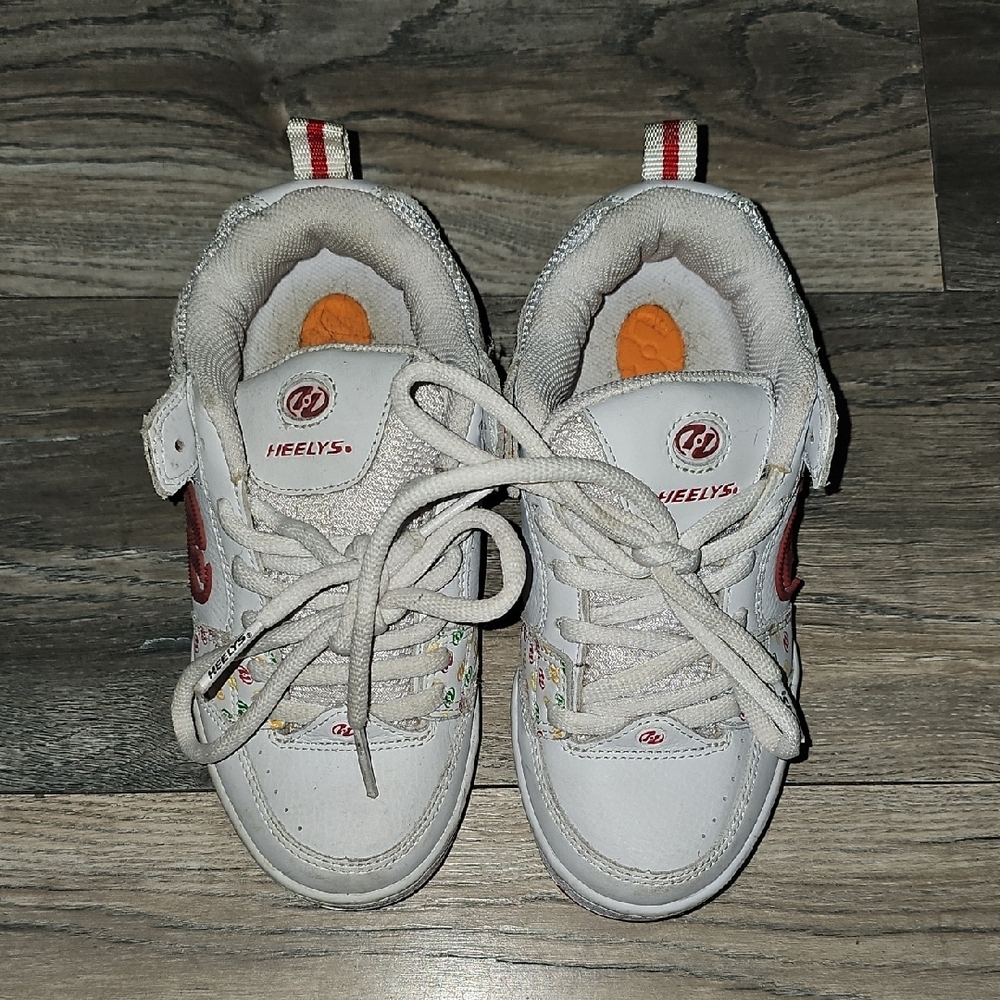Heelys Kids White and Red Shoes Unisex 3/4 Multicolored Logo Y2k
